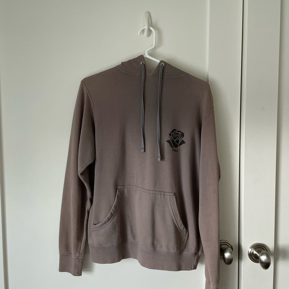 Obey hoodie with skull and rose